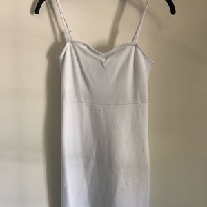 Simple white spaghetti strap dress